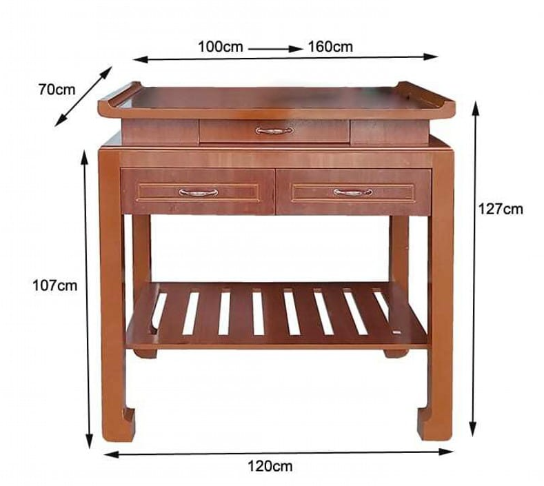Kích thước chuẩn Tủ thờ gia tiên gỗ hương đá Lỗ Ban phong thủy